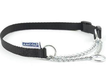 Picture of Ancol Nylon Half Check Collar 1-2 Black 14" x 1