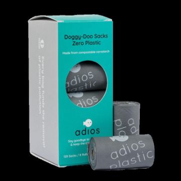 Picture of Adios Zero Plastic Poo Bags GREY 8 x Rolls / 120 Bags Non-Handle x 1