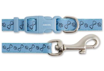 Picture of Ancol Small Bite Paw'n' Bone Collar & Lead Set - Sky Blue x 1