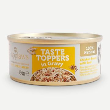 Picture of Applaws Taste Toppers Dog Cans Chicken & Beef in Gravy 156g x 12