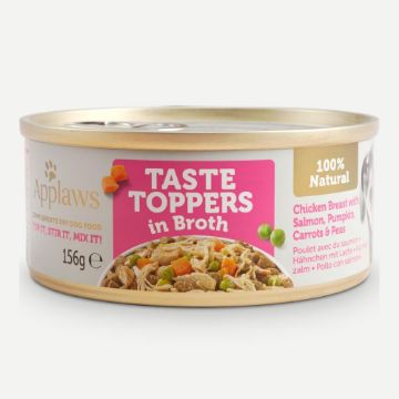 Picture of Applaws Taste Toppers Dog Cans Chicken, Salmon & Veg in Broth 156g x 12