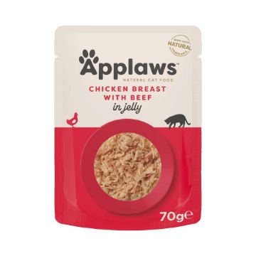 Picture of Applaws Cat Pouch Chicken & Beef in Jelly 70g x 16