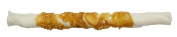 Picture of The Butcher Shop Co. 10" White Twisted Stick Wrapped with Chicken 1pk x 1