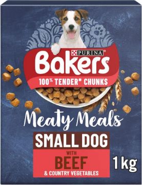 Picture of Bakers Complete Small Dog Meaty Meals Beef 1kg x 5