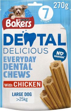 Picture of Bakers Dental Delicious - Large 270g Chicken 6 Stick x 6