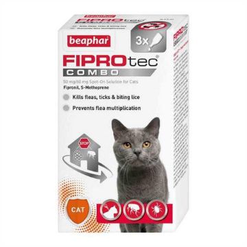 Picture of Beaphar FIPROtec COMBO Cat Spot On 3 Tube x 1