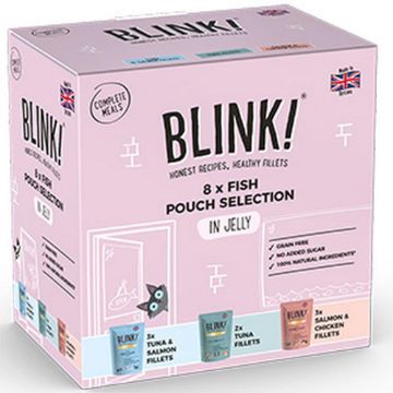 Picture of Blink! Cat Pouch Fish in Jelly 85g 8pk x 3
