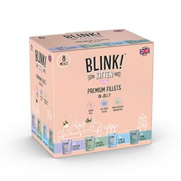 Picture of Blink! Kitten Pouch Chicken & Fish Premium Fillets in Jelly 85g 8pk x 3