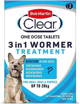 Picture of Bob Martin Clear 3in1 Flavoured Wormer Dogs up to 20kg 2 Tab x 1