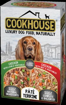 Picture of COOKHOUSE Dog Pouch Terrines Chicken, Beef & Veg / Chicken, Lamb & Veg 100g 6pk x 6