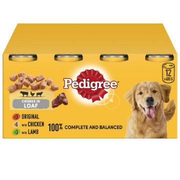 Picture of Pedigree Cans Adult in Loaf - Mixed 400g 12pk x 2