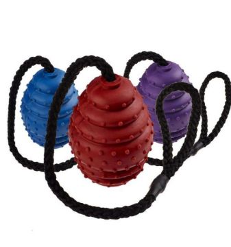 Picture of Classic Rubber Oval Ball on Rope 100mm x 1