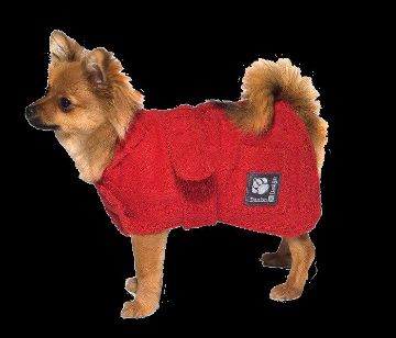 Picture of * Danish Design Towelling Dog Robe 40cm Red x 1