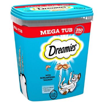 Picture of Dreamies Cat Treats Mega Tub - Salmon 350g x 2