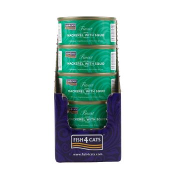 Picture of Fish4Cats Cans Mackerel with Squid 70g x 10