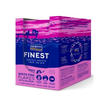 Picture of Fish4Dogs Finest White Fish Flakes with Salmon Pouch 100g 6pk x 1