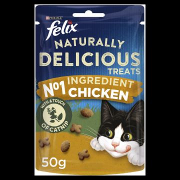 Picture of Felix Naturally Delicious Cat Treats Chicken & Catnip 50g x 8