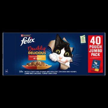 Picture of Felix AGAIL Cat Pouch Doubly Delicious Countryside Selection 85g x 40pk