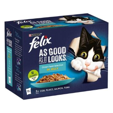 Picture of Felix AGAIL Cat Pouch Ocean Feast Selection Jelly 85g 12-Pack x 4