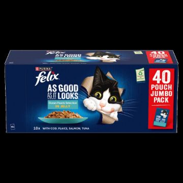 Picture of Felix AGAIL Cat Pouch Ocean Feast Selection Jelly 85g x 40pk