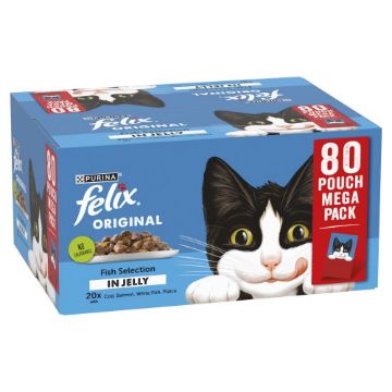 Picture of Felix Pouch Original Fish Selection in Jelly 85g 80-Pack x 1