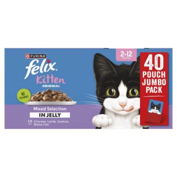 Picture of Felix Pouch Original Kitten Mixed Selection in Jelly 85g 40pk
