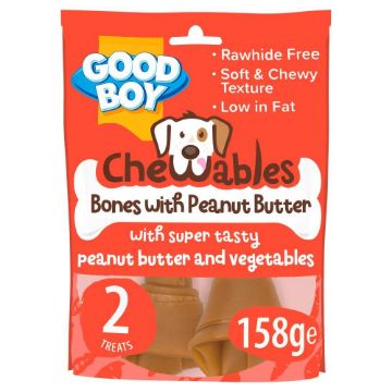 Picture of Good Boy Chewables Peanut Butter Bone Medium 2pk x 8