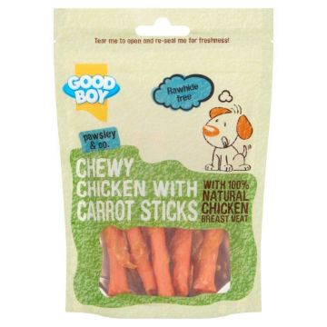 Picture of Good Boy Pawsley & Co. Dog Treats Chewy Chicken & Carrot Sticks 90g x 10