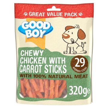 Picture of Good Boy Dog Treats Chewy Chicken & Carrot Sticks 350g x 3