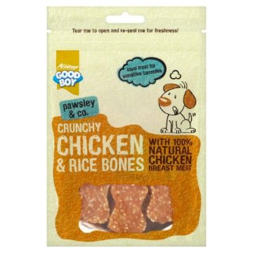 Picture of Good Boy Pawsley & Co. Dog Treats - Crunchy Chicken & Rice Bones 100g x 8