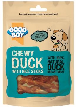 Picture of Good Boy Dog Treats Chewy Duck & Rice Sticks 75g x 10
