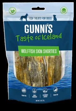 Picture of Gunni's Fish Dog Treats Wolffish Skin Shorties 71g x 1