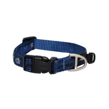 Picture of Rogz Navy Paw Medium (Scooter) Adjustable Collar 10"-16" x 1