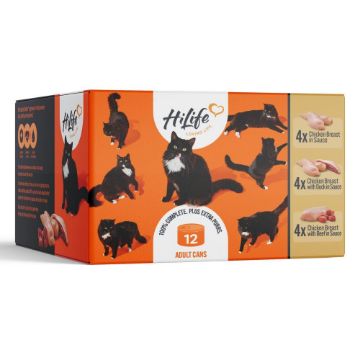Picture of HiLife 'ION' Cat Can Luxury Meat Selection in Sauce 70g 12pk x 1