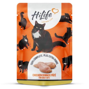 Picture of HiLife 'ION' Cat Pouch Complete Chicken Dinner 70g x 18