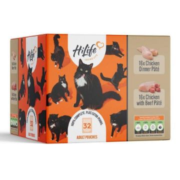 Picture of HiLife 'ION' Cat Pouch Complete - The Chicken Big One in Jelly 70g 32pk x 1