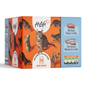 Picture of HiLife 'ION' Cat Pouch Complete - The Tuna Big One in Jelly 70g 32pk x 1
