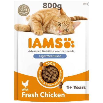 Picture of Iams Cat Light in Fat / Sterilised - Chicken 800g