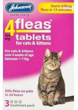 Picture of Johnson's 4-Fleas Cat & Kitten Flea Tablets - 3 Treatment x 1