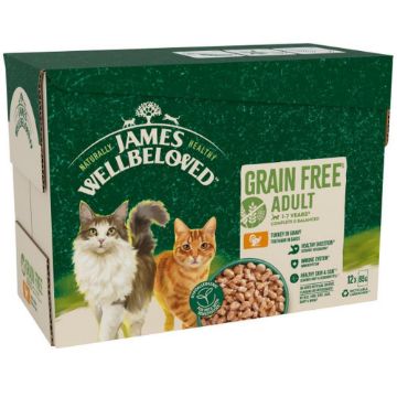 Picture of JWB Adult Cat Pouch Grain Free - Turkey 85g x 12