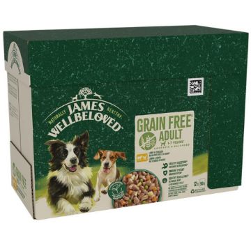 Picture of JWB Adult Dog Pouch Grain Free Lamb & Chicken 90g 12pk x 1