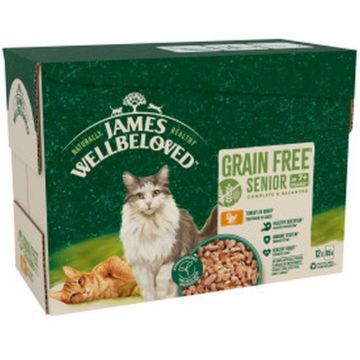 Picture of JWB Senior Cat Pouch Grain Free - Turkey 85g x 12