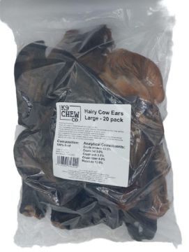 Picture of K9 Chew Co. Buffalo Ears with Hair x 20pk