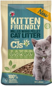 Picture of * CJ's Kitten Friendly Milled Wood Pellet Cat Litter 10 Litre