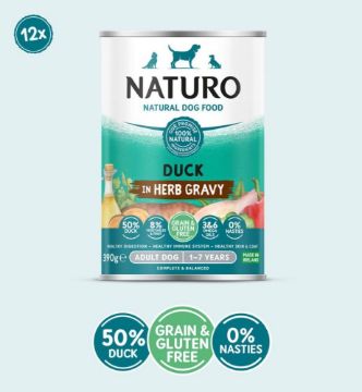 Picture of Naturo Adult Dog Cans Duck in Herb Gravy 390g x 12
