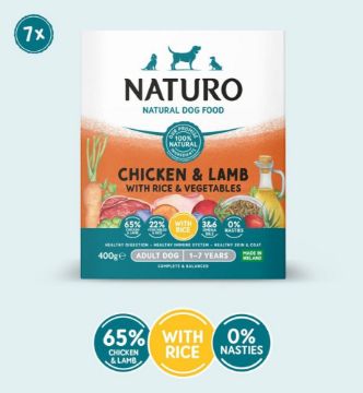 Picture of Naturo Adult Dog Tray Chicken, Lamb, Rice & Veg 400g x 7