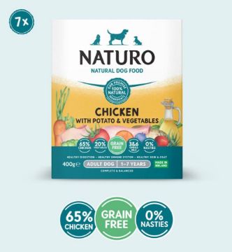 Picture of Naturo Adult Dog Tray GRAIN FREE Chicken, Potato & Veg 400g x 7