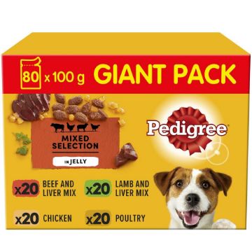Picture of Pedigree Pouches Adult - Mixed Selection in Jelly 100g x 80