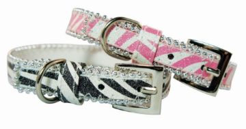 Picture of Pet London Dog Collar - Glitter Zebra Black Small x 1