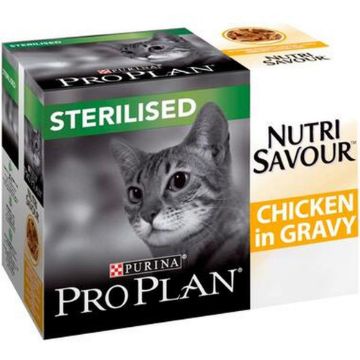 Picture of z [DISC] Pro Plan NutriSavour Pouch - Sterilised Cat 85g 10pk x 4